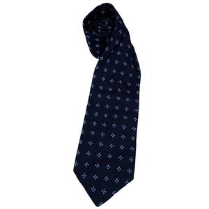 Men's Ermenegildo Zegna Dark Blue with Light Blue Floral Print All Silk NeckTie